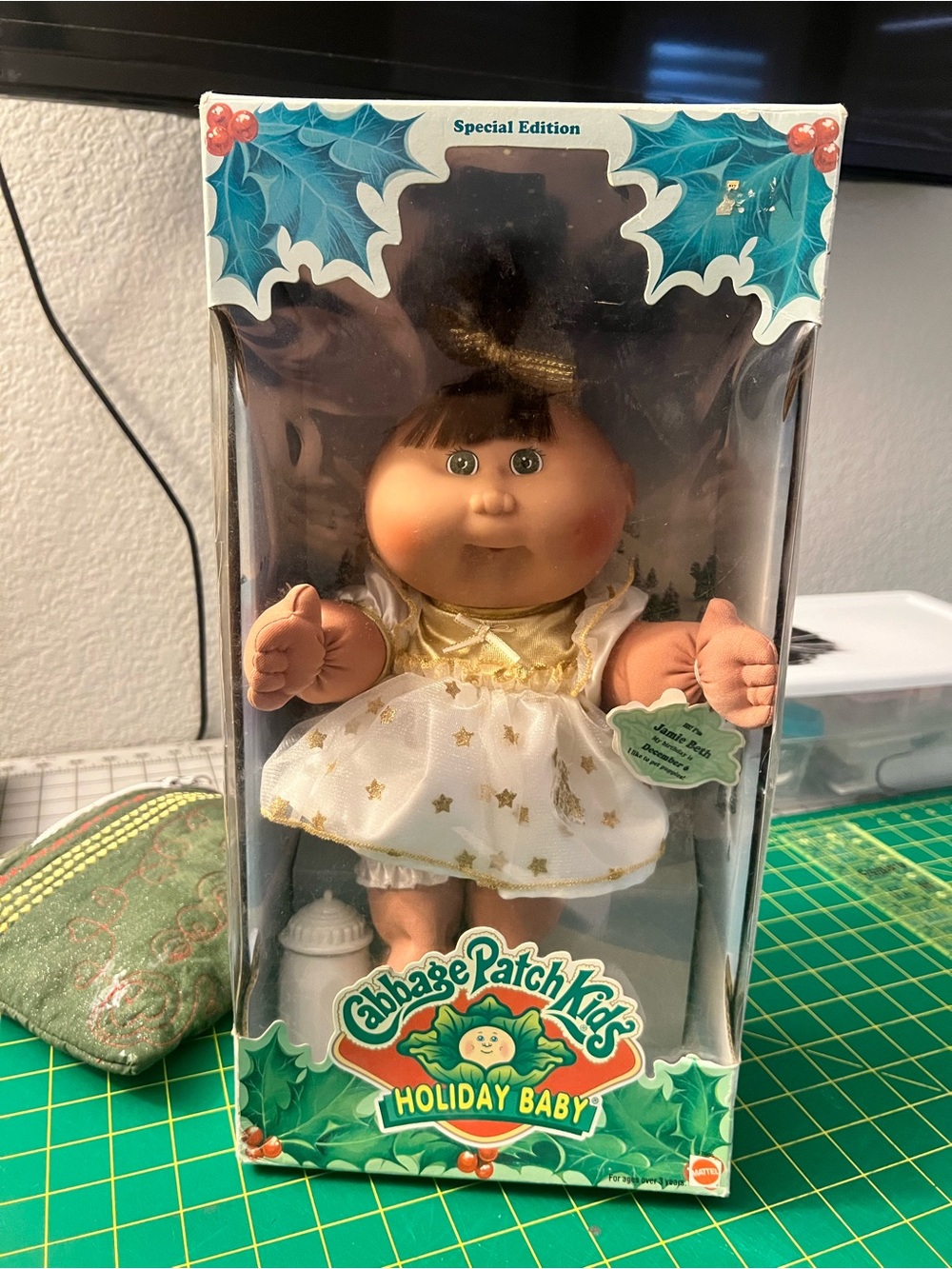 Cabbage Patch Kids Special Edition Holiday Christmas Doll - White & Gold Dress